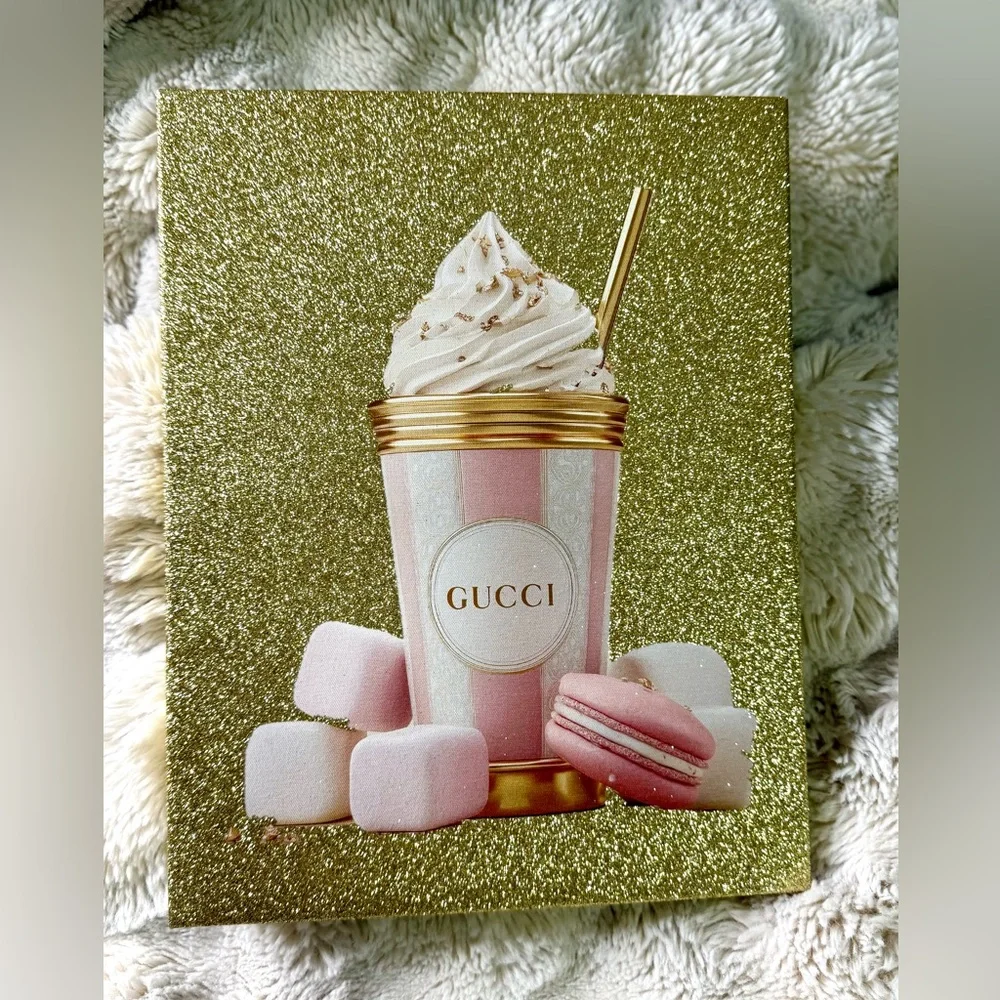 Pink & Gold Sweet Latte Glitter Art - Picture 3 of 3